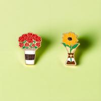Haute qualité chat de glace Animal café émail broches fleurs mignonnes émail doux impression UV breloques Badges broches pins pins