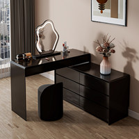 Table de maquillage en bois massif, style nordique simple, avec rangement intégré, table de toilette de luxe légère