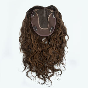 Topper capillaire européen de haute qualité, ligne de cheveux naturelle, nœuds simples, 6x7'', mono dentelle suisse, cheveux russes, pour femmes blanches - Product Image 2