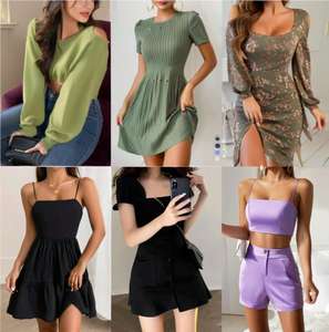 Liquidación de Fábrica, Venta al Por Mayor con Descuento, Vestidos Casuales de Algodón Baratos, Ropa de Diferentes Marcas para Mujer, Envío Aleatorio desde Guangdong, QZ-048 - Product Image 5