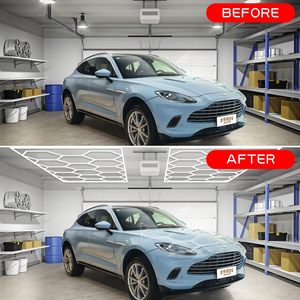 Lumière de plafond hexagonale pour <span class=keywords><strong>garage</strong></span> ETOP 14 Grid, 6500K, cadre rectangulaire, lumière LED pour <span class=keywords><strong>garage</strong></span>, <span class=keywords><strong>atelier</strong></span> de détail automobile - Product Image 1