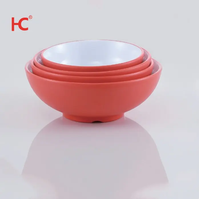 melamine bowl custom printing Two-Color Melamine Unbreakable serving Dinner noodle bowl chic freestyle bowl Restaurant hotel