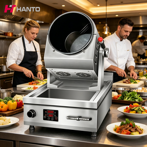 Cuisinière Wok Commerciale Automatique 220V à Branchement Direct 5000W, Machine de Cuisson à Induction avec Évier pour Cantine Scolaire Philippines - Product Image 1
