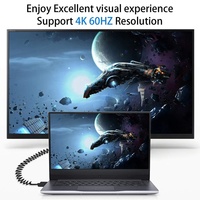Câble HDMI ultra fin à angle droit de 90 degrés, 4K 60Hz, mâle HDMI vers mâle Micro HDMI, 1080P, câble spiralé