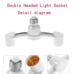 2 trong 1 ánh sáng ổ cắm Splitter Adapter bóng đèn E27 đầu kép giữ đèn chuyển đổi ánh sáng ổ cắm E27 đèn ổ cắm <span class=keywords><strong>Extender</strong></span> - Product Image 6