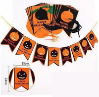 Drapeau triangulaire en tissu non tissé avec cordon de tirage, article décoratif pour les fêtes d'Halloween, les rassemblements, marque Yueming, fabriqué à Tianjin