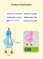 Jolie balle anti-stress en forme de canard en cristal pailleté Aurora Gold, super douce en TPE, jouet à presser portable pour enfants de 5 à 7 ans