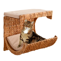 Lit mural en jacinthe d'eau tissé à la main pour animaux de compagnie, en osier, Boho, lit pour chat, suspendu au mur, salon pour chat, pour usage intérieur, cadeaux rustiques pour animaux de compagnie