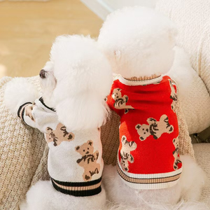C065 Winter Leisure Pet Knit Sweaters 5 Colors <b>Cute</b> <b>Bear</b> Design with Sleeves - Product Image 4