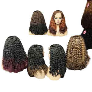 Parrucca di pizzo frontale da 18 pollici per donna africana donna nera colore HD con tubo piccolo e piccolo stile popolare riccio - Product Image 1