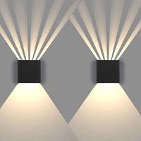 Lampe murale extérieure à LED à six faisceaux de lumière, étanche, avec angle réglable et design anti-humidité