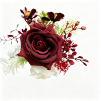 Roses artificielles en tissu faites à la main, réalistes et légères, style européen, pour boutonnière de mariage et corsage de poignet, décorations DIY