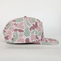 Gorra deportiva de 7 paneles con diseño de logotipo OEM, gorras de camuflaje de pato de la vieja escuela personalizadas al por mayor, gorra Snapback con agujero cortado con láser