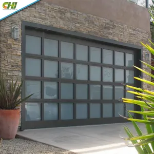 Portas de entrada de vidro comercial, portas quadradas de 12x9 portas enroláveis para portas de garagem, entrada de vidro