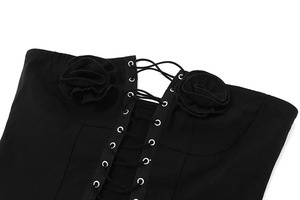 Mujeres Sexy Slim Fit plisado Irregular Cruz correas flor sin <span class=keywords><strong>tirantes</strong></span> mujeres verano camisas <span class=keywords><strong>blusa</strong></span> - Product Image 6