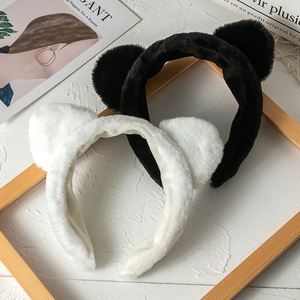 Cute Girly Cat-Ear <b>Headband</b> <b>with</b> Wide Brim Plush Lining Non-Slip Face Washing Hair <b>Clip</b>-Japan & Korean Style Plastic Resin - Product Image 3