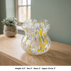 Vase en verre transparent pour confettis, soufflé à la main, style Murano, de haute qualité, porte-fleurs de table, centre de table décoratif pour Noël - Product Image 2