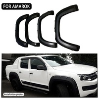 Protector de Guardabarros Delantero KQD Estilo Delgado ABS Negro de Lujo 4X4 + Decoración para Vw Amarok 2012-2021