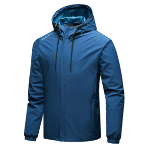 Custom Logo Hooded Autumn Outdoor Waterproof Breathable Eco-Friendly <b>Fleece</b> <b>Jacket</b> with Zipper Closure Plain Dyed for Men - Product Image 1