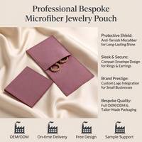 Fournitures pour petites entreprises, pochette à bijoux en microfibre avec logo personnalisé, pochette en daim pour boucles d'oreilles et bagues, enveloppe pour emballage