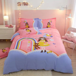 Nouveau design d'ensemble de draps en microfibre de luxe confortables literie d'hôtel drap-housse 4 pièces ensemble drap de lit de dessin animé - Product Image 3