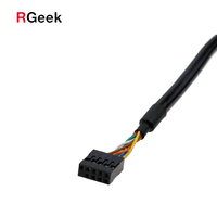 RGEEK Dual USB 2,0 hembra frente montaje en Panel 2,54mm 9 pin Header Cable de placa base