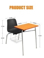Mobilier scolaire Bureau et chaise d'étudiant Bureau d'étude unique pour étudiant adulte Chaises écologiques avec tableau d'écriture