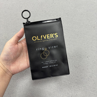 Mini bolsas con cierre de cremallera impresas personalizadas en negro mate para anillo, bolsa de cosméticos de plástico pequeña de PVC, bolsa de joyería con cremallera, embalaje