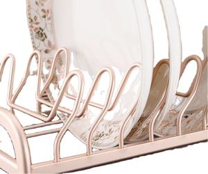 二重層アルミさび-プルーフ皿乾燥ラックと排水板セット食器用カトラリーホルダー取り外し可能 - Product Image 4