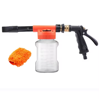 Kit de lavage de voiture avec pistolet à mousse et gant en microfibre - Pulvérisateur de savon pour tuyau et buses de pistolet à eau pour le detailing automobile