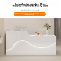 Comptoir de bar commercial en cuir QT-215X avec rangement, design moderne pour salon de beauté et réception d'entreprise
