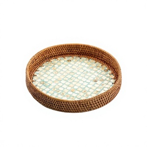 Plateau de service alimentaire en rotin MOP fait main, design classique, au prix le plus bas - Product Image 1