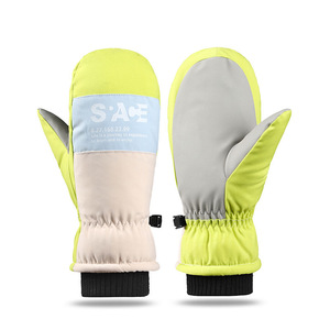 Sace Winter Ski <b>Gloves</b> Unisex <b>Warm</b> Windproof Touchscreen Fleece Lined Gray White - Product Image 3