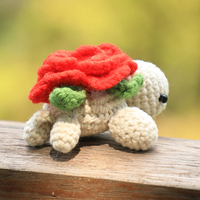 Kit de crochet en fil de laine tortue 2 pièces pour débutants, pièce pré-débutée, kit de démarrage, coffret cadeau, artisanat familial pour adultes, projets pour enfants