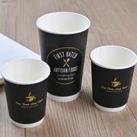 Groothandel op maat gemaakte biologisch afbreekbare dubbelwandige papieren koffiebekers, composteerbaar, geïsoleerd, met deksels, 12oz/16oz
