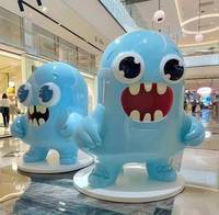 Sculptures en mousse géantes personnalisées en polystyrène pour événements de jeu, figurines de chien de dessin animé, décorations de marque, présentoirs de magasin EPS pour centres commerciaux intérieurs