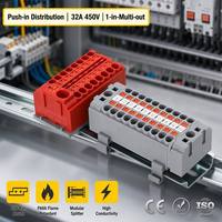 Steckbarer Führungsschienen-Installationskabelverbinder LT-PTF6X2.5-6D – Ein-Eingang, Mehrfachausgang, Großkopf-Klemmenblock