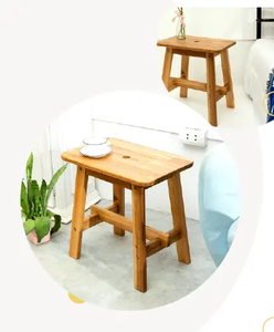 [BeNK] Taburete Rectangular de Madera de Acacia para Interiores, Sala de Estar, Dormitorio, Baño, Precio de Mayoreo - Product Image 3