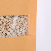 Prix d'usine – Sachet Doypack refermable en papier kraft brun uni, recyclable, de qualité alimentaire, pour biscuits, chips et aliments pour bébés