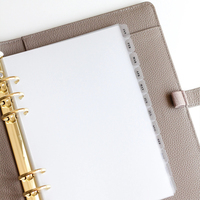 Diviseur d'anneau en plastique givré transparent personnalisé simple et durable planificateur d'accessoires planificateur de pages mensuelles fabriquées à la main