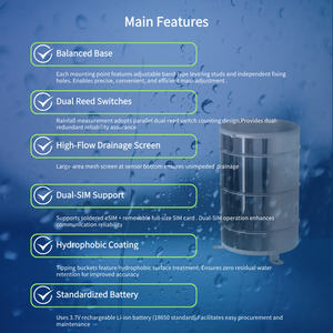 <span class=keywords><strong>Station</strong></span> de pluviomètre intelligente intégrée PAS610 Communication double SIM en acier inoxydable de haute précision IP66 pour l'hydrologie - Product Image 6