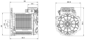 Motor de Accionamiento Síncrono Magnético Refrigerado por Agua TZ18XS-015 57KW 60KW, Motor de Corriente Alterna para Vehículos Eléctricos y Autos Comerciales - Product Image 2