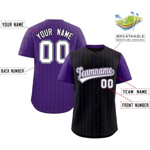Maillot de baseball personnalisé à rayures, chemise de sport à rayures fines, nom et numéro brodés, unisexe, adulte, respirant - Product Image 2
