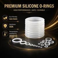 Joint torique en silicone transparent, joint d'étanchéité en silicone, joint d'étanchéité de qualité alimentaire résistant aux hautes températures 1/1,5/1,9/2,4/3,1 mm