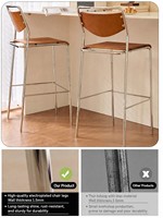 Chaise de bar Bauhaus du milieu du siècle, minimaliste, haute, design rétro, en acier inoxydable, pour la maison, le café ou l'hôtel