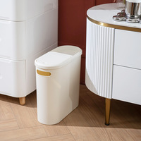 Poubelle moderne minimaliste en plastique pour la gestion des déchets, grande capacité, design créatif, pédale, facile à déplacer, espaces étroits, salon