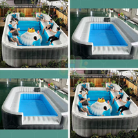 Piscine gonflable en PVC avec canapé pour fêtes estivales en plein air, grande taille, portable, durable, couleur et taille personnalisables