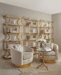 Estantería <span class=keywords><strong>de</strong></span> acero inoxidable y oro <span class=keywords><strong>de</strong></span> seis capas, estante <span class=keywords><strong>de</strong></span> almacenamiento hecho <span class=keywords><strong>de</strong></span> fábrica, para <span class=keywords><strong>sala</strong></span> <span class=keywords><strong>de</strong></span> <span class=keywords><strong>estudio</strong></span> y oficina - Product Image 6