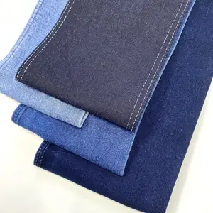 Nuovo Design tessuto Denim 12oz nero Jeans tessuto elasticizzato Denim poliestere cotone Spandex per Jeans