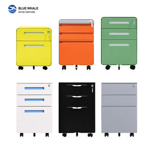 Archivador Móvil de 3 Cajones con Cerradura, Gabinete Metálico con Ruedas para Debajo del Escritorio, Diseño Anti-Vuelco y Completamente Ensamblado - Product Image 5
